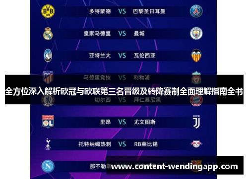 全方位深入解析欧冠与欧联第三名晋级及转降赛制全面理解指南全书